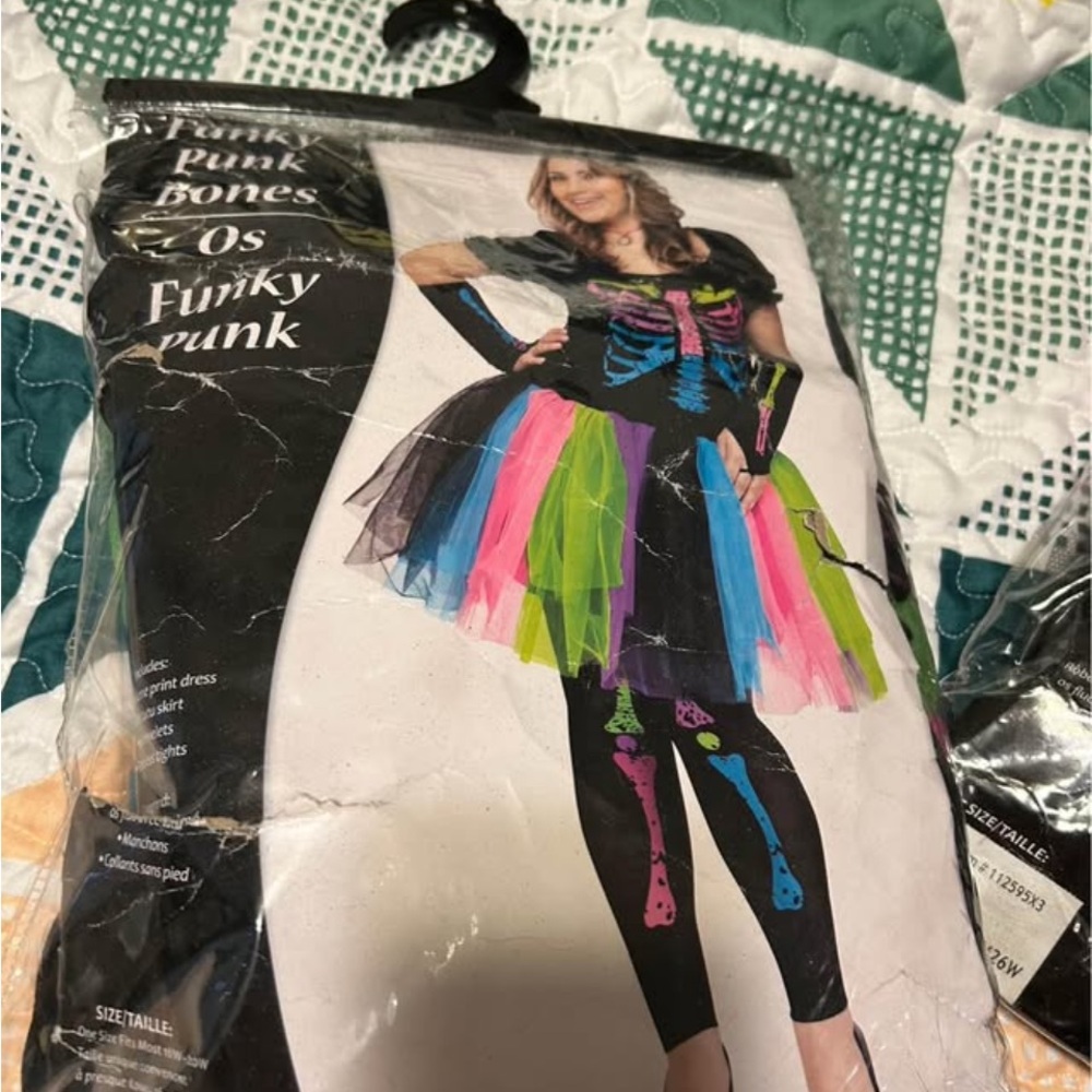 Extra Loved Ladies (3x) Skeleton Rainbow Tutu Costume